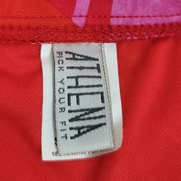 Athena Women's Summer Poolside Bikini Bottom Pink/Red Leaf Bikini Bottoms 8 - Picture 5 of 6